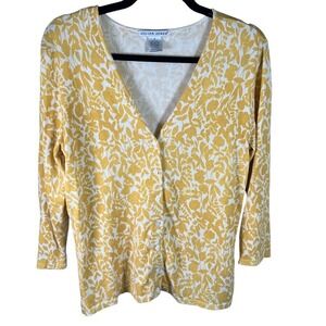 JILLIAN JONES Floral Silk Blend Cardigan Button Front‎ Top Womens S Vintage